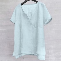 남자 린넨 셔츠 여름 루즈핏 캐주얼 블라우스 코튼 루즈 탑스 비치 반팔 티셔츠 v넥 헨리 핸섬