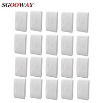 Sgooway경보 무선 자기 접촉 도어 센서 창 감지기 433MHZ 경보 시스템, E 20PCS