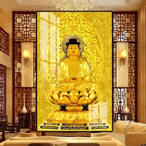 석가모니불 불교 불상 부처님 보석십자수 재료 세트, 70x110cm