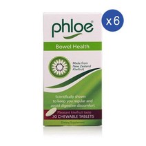 플로에 보웰 헬스 키위 추출물 프리바이오틱스 엔자임 츄어블 타블렛 30정 PHLOE BOWEL HEALTH CHEWABLE Prebiotics Kiwi Extract, 6개
