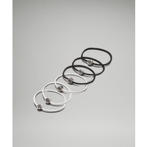 미국 룰루레몬 LULULEMON 207823 글로우 온 헤어 타이 6 팩 - 블랙/블랙/블랙/화이트/화이트/화이트, Black/Black/Black/White/White/