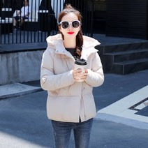 여성 쇼트 패딩 후드 쇼트 패딩