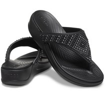 [국내매장판] 크록스 몬터레이 쉬머 웨지 플립 206843-001