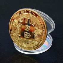 BITCoin-아트 컬렉션 금도금 물리적 비트코인 블루투스C 케이스 포함 금속 골동품 모조 은화, [01] 금