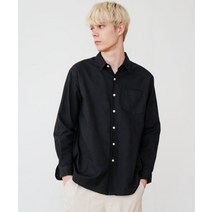 굿라이프웍스 득템의 장 베이직 면 셔츠 블랙 섬머 페이브릭