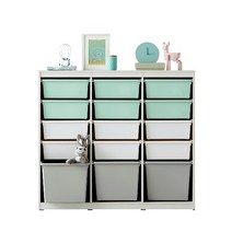 [3월 포토상품평 이벤트] 한샘 샘키즈 수납장 1305 블라썸 민트, A형:(몸통)크림화이트/(박스)민트그레이(A)