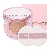 메리쏘드 광채 커버쿠션, 02.내추럴베이지 1개+(R)리필 1개+퍼프 핑크2개입