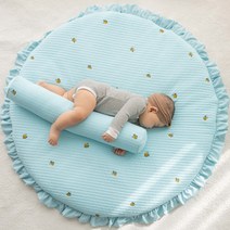그이불 꿀벌 순면 유아 아기원형러그, 그레이
