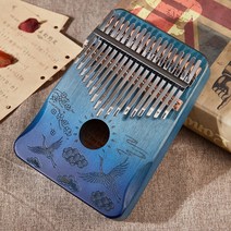연습구슬 피아노독학 체크 구슬볼 레슨볼 Cega Kalimba 17 주요 마호가니 엄지 피아노 Lles Mbira 악기 아, 02 crane blue