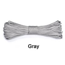 스트링 31M 550 군용 9 코어 생존 Paracord 야외 구조 번들 로프 빨랫줄, 회색