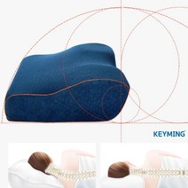 3D 경추 목이 편한 쿠션 메모리폼베개 경추베개추천 일자목베개 기능성베개 수면베개 경추목베개 꿀잠베개 베개추천 목에좋은베개 낮은 편한 낮잠 수면 배게 마약 벼게 잠잘오는 건강 굿잠베개 숙면 코골이베개, 소형ㅡ네이비