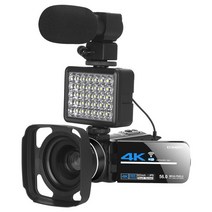 레트로캠코더 KOMERY 4K 캠코더 비디오 카메라 웹 유튜브 라이브 스트림 비전 56MP 와이파이 디지털, 30.AF2hodligmic - 128G SD card