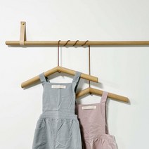 가죽고리 원목 가로형 벽행거 옷걸이, 블랙 380_1000mm, 옵션선택