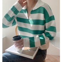 반해써 루즈핏 오픈 크롭 단가라 긴팔 니트 TYW854