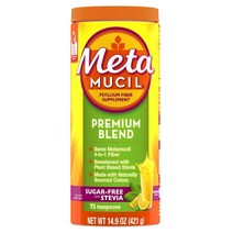 메타무실 Metamucil 프리미엄 블랜드 4-in-1 파이버 섬유질 with 스테비아 421g, 1팩
