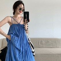 블루 나시원피스 비치원피스 풀빌라원피스 해외여행드레스 리조트룩