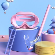 반건식 스노클고글 프리다이빙 익스트림 물안경 스노쿨링 잠수경 마스크 물놀이필수템 제주도여행, 미러스트랩핑크(대형프레임)