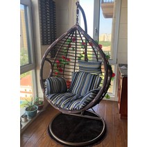 라탄그네의자 원목 나무 그네 흔들 행잉 체어, A