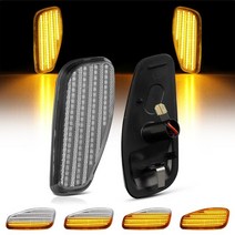 LED 자동차 다이나믹 턴 시그널 라이트 사이드 마커 램프 깜빡이 앰버 지프 레니게이드 BU 2014- OEM 68256049AA 68256050AA 용 2 개, [02] Dynamic Silver