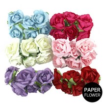 (주)아트인 종이 꽃(장미-6개), 베이비 핑크