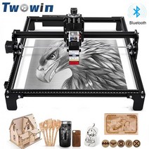 TWOWIN 4240 CNC 레이저 타각기 DIY 미니 블루투스 조각기 커터 420x400mm 마킹 목재 유리 프린터 40W, No Laser_US Plug