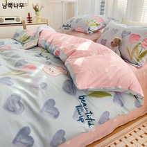 ins 바람침대 4종세트 순면 면도매 여름 프린세스풍 3종세트 이불시트 침구