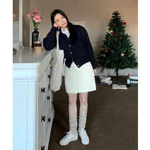 오호스 기모 밴딩 미니 스커트