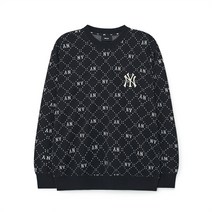 다이아 모노그램 전판패턴 오버핏 맨투맨 NY Black