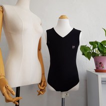 한디자인 리듬체조 연습복 면스판 레오타드 블랙