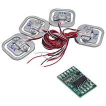 로드셀 디지털 아두이노 컨버터 휴먼 스케일 및 HX711 AD 모듈 키트 50kg 저항 스트레인 무게 센서 측정 도구 4 개, [02] Mini version