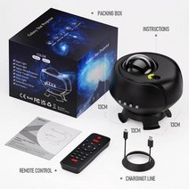 플라네타리움 오로라 별자리 무드등 회오리 바람 스타 갤럭시 프로젝션 야간 조명 블루투스, 01 Bluetooth - Black