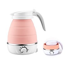 USB전기포트 600ml 미니 여행 접이식 주전자 휴대용 조절 전기 주전자 지능형 전원 끄기 야외 캠핑 끓는 물 도구 149, 분홍, 유럽 ​​연합, 5.Pink - 미국