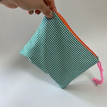 화장품/위생용품 모두 OK 다용도 프레쉬 컬러 체크 파우치 / 화장품 파우치 / 체크 파우치 / 패브릭 재질