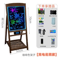 네온보드 LED 전자 광고판 미니 블랙보드 가게 사용 상용 받침대 식 입구 글리터링 인테리어사인보드 1807906250, 우드 커피 색 꽃꽂이 50 *70 충
