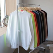 뉴메이드 / 봄 가을 특양면 형광 맨투맨티셔츠 / 빅사이즈 퍼플