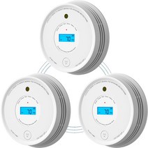 연기 감지기 화재 경보기 일산화탄소 aegislink 연동 조합 공동 배터리 구동 무선, 3팩(rf 인터링크)