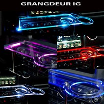 ArtX 그랜저IG USB 5V LED 2단 차량용 무중력테이블 컵홀더 식탁 자동차 선반 핸드폰 거치대 수납용품, 일반형, 포함, 레드