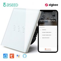 와이파이보일러 조절기 난방 절약 스마트 어플 무선 BSEED Zigbee Dimmer Wifi 터치 스위치 1Gang 1Way 라이트 벽 디 밍이 가능한 Tuya Control S, [02] 1Gang White, [01] Zigbee, [01] EU 표준