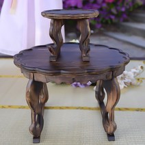 원목 개다리소반 호족반 35cm / 42cm 전통돌상 전통소품 찻상 꽃잎 꽃모양