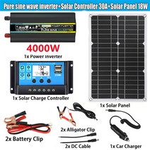 태양열발전기 태양광 캠핑 차박 미니 발전기4000W/6000W/8000W 태양 전지판 시스템 18 W 30A 충전 컨트롤러, 01 4000W_01 12V_03 220V 60hz