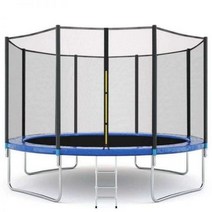 성인트램펄린 성인방방 에어보드 야외 Trampoline 안전망 보호 그물 안뜰 울타리 귀여운 액세서리 PVC, 12FT 8 수직 극