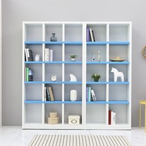 나산가구 대박 900 책장 5단, 블루화이트