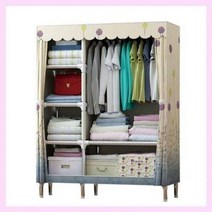 장롱 12자 8자 9자 10자 천으로 된 옷장들은 셋방 수납대의 1인용 특대 사이즈의, 18 다크그레이