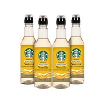Starbucks 스타벅스 내추럴리 플레이버드 커피 시럽 바닐라 360ml 4팩