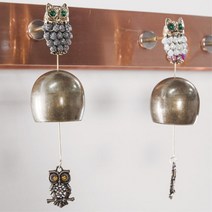 재복선물 보석장식 부엉이 신주 문종 인테리어종 문에다는종 도자기종 현관풍경종 도어벨풍경 현관문자석종, C - 화이트 + 블루