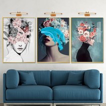 보고아트 꽃의 여인 여자 인물 추상화 북유럽 그림 감성 인테리어 액자, [3번] 꽃의 여인 E_블루터치