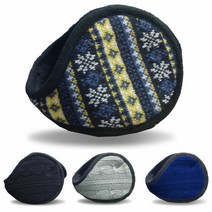 고급형 자카드 니트 귀마개 겨울필수품 보온, 블랙