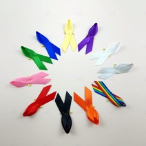 리본 브로치핀 1P 꽈리 캠페인 홍보 추모 근조 인식 집회 뱃지 기억 예방 알림 애도 사회적 의미, H_흰색