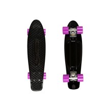 MoBoard 그래픽 컴플리트 스케이트보드 프로 / 초보자 55.88cm 빈티지 스타일 교체 바퀴 (레드 레드)), Black/Purple