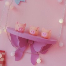 일본 카와이 핑크 보우 침실 선반 벽걸이 화장품 나무 스토리지 랙 여성 하트 룸 장식 벽, purple 2